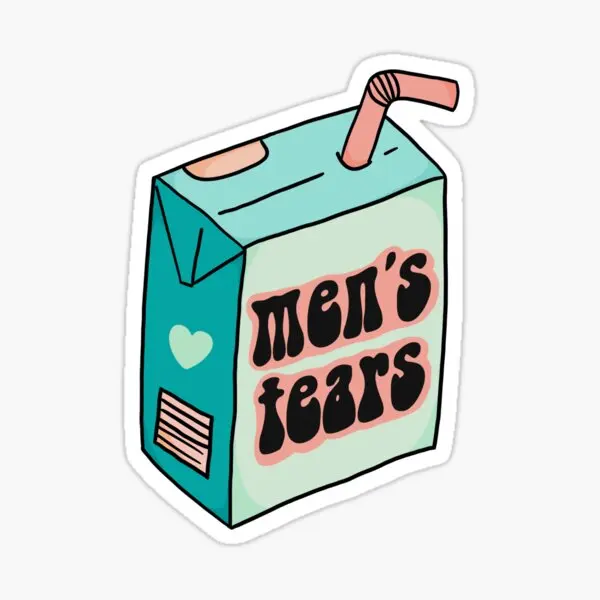 Men Is Tears Feminist Juice Box  5PCS Stickers for Water Bottles Art Background Car Wall Stickers Living Room Luggage Kid Print