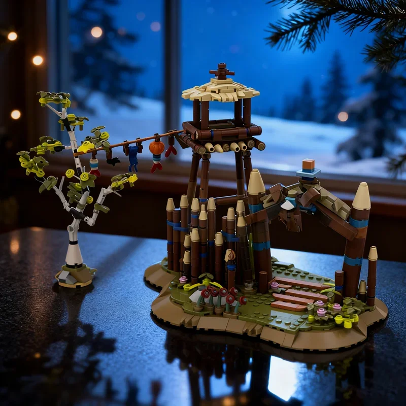 868 Uds. MOC Nora Camp Horizon modelo de construcción juguete bloques arquitectura regalos de navidad montar educación ladrillo cumpleaños