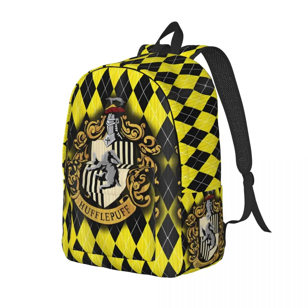 Mochila con estampado de Hufflepuff para mujer, morral con diseño de entrenamiento, ropa de calle, escuela secundaria, The Boy Who Lived Movie