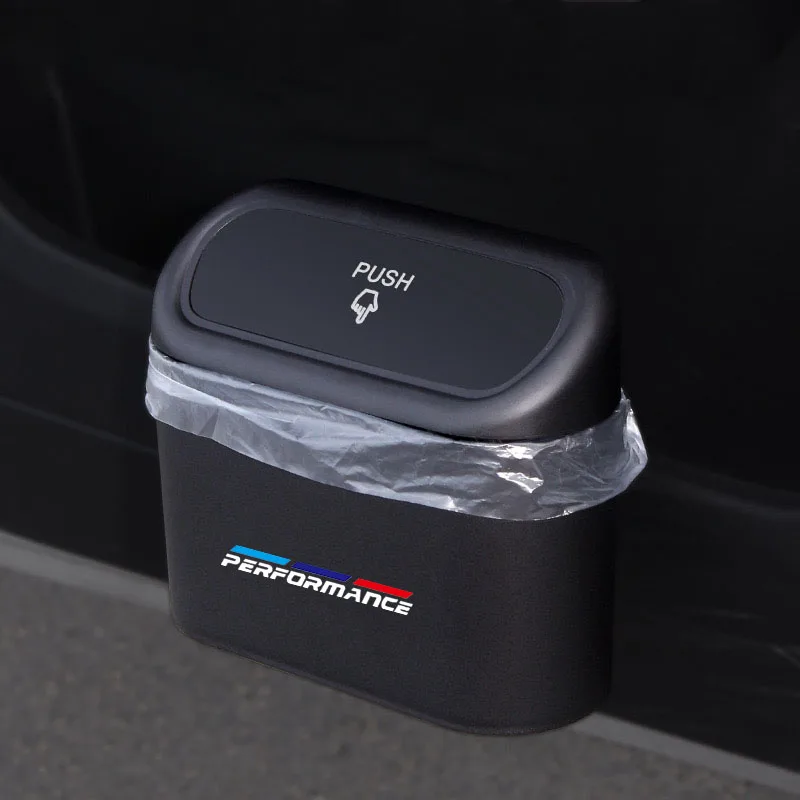 Car Trash Bin Hanging Vehicle Garbage Dust Case Storage Box for BMW M Performance E46 E39 E90 E36 E60  E30 X3 X5 Car Accessories