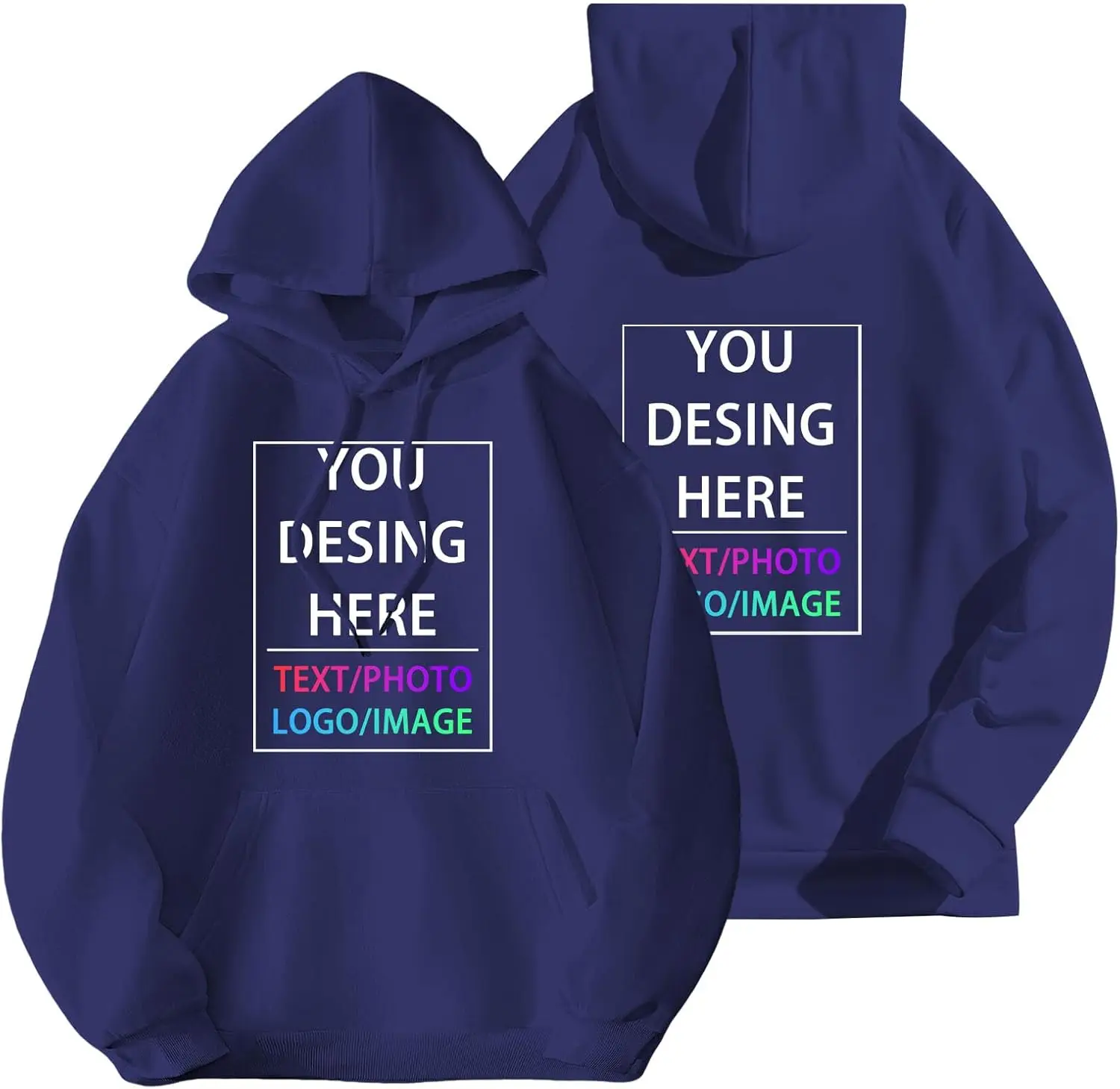 Custom Hoodie Custom Hoodies for Men and Women Design Your Own Customized Add Your Text Photo Hoodies Adjustable Drawstring Tops