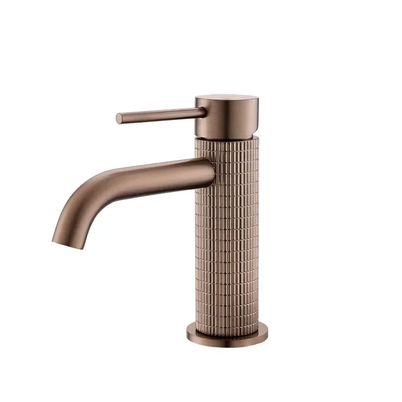 Geborsteld Rose Gold Badkamer Kraan Geborsteld Goud Wastafel Kraan Kunst Gesneden Wastafel Kraan Warm & Koud Grijs Toilet Kraan Kraan Waterkraan