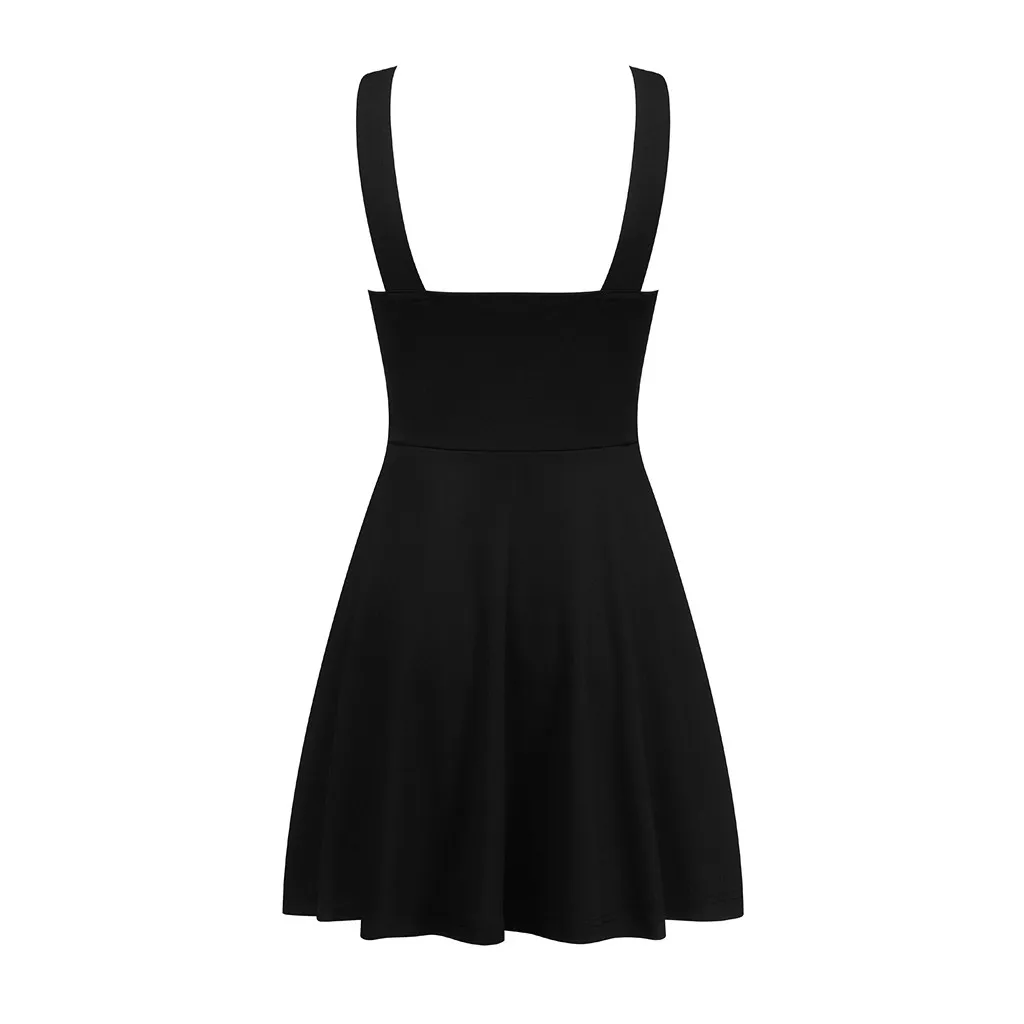 2024 New Backless Summer Dress Women Sexy V-Neck Sleeveless Loose Tank Dresses Elegant Black Evening Dress