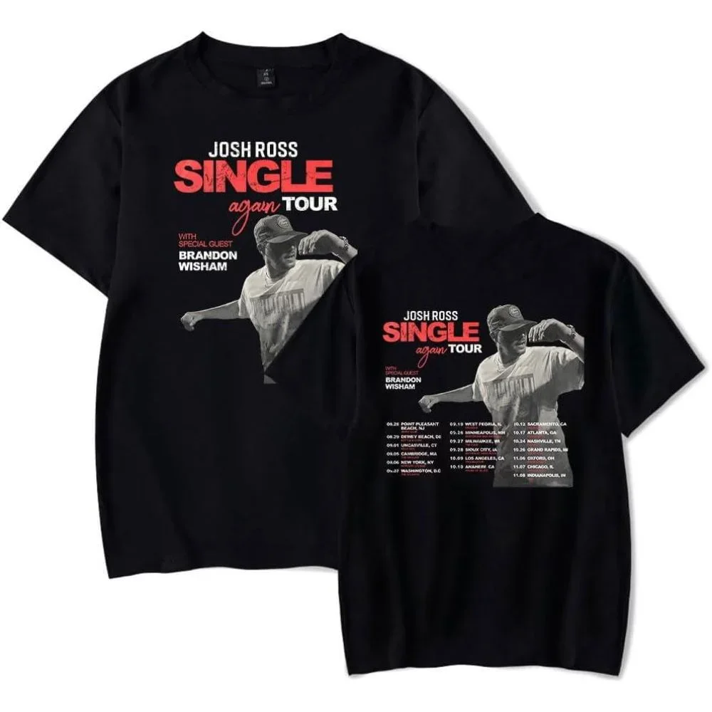 

Josh Ross Single Again Tour Merch Short Sleeve T-shirt Unisex Fashion Crew Neck Top