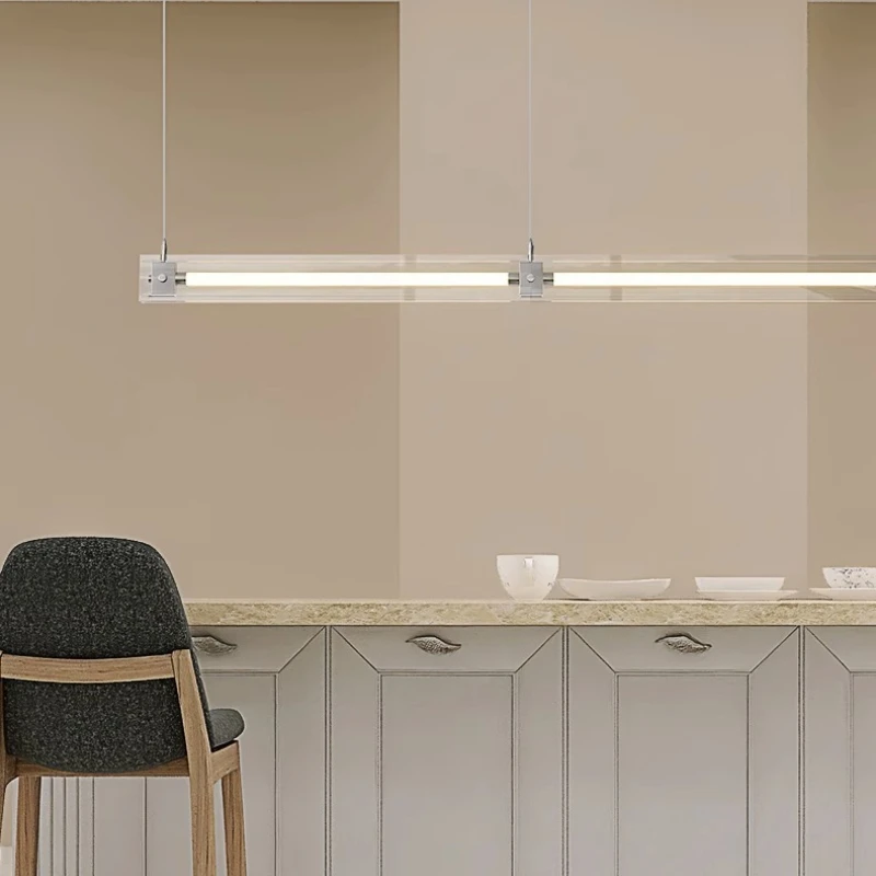 Modern Minimal Long Glass Chandelier Luxury Creative lamp Hotel Office Lighting Art Designer Table Decor LED pendant lights