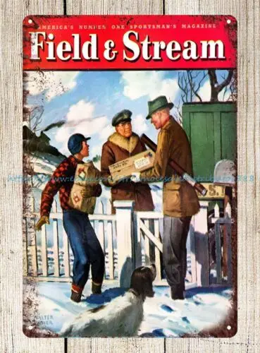 Field & Stream 1948 Cover by Walter Dower metal tin sign cottage shop