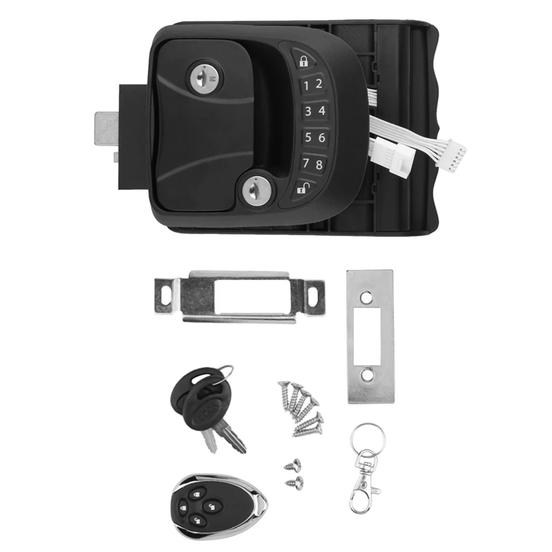 RV Keyless Entry Door Lock Latch Hatch Caravan Motor Home Car Drawer Handle With Deadbolt Integrated Keypad Fob