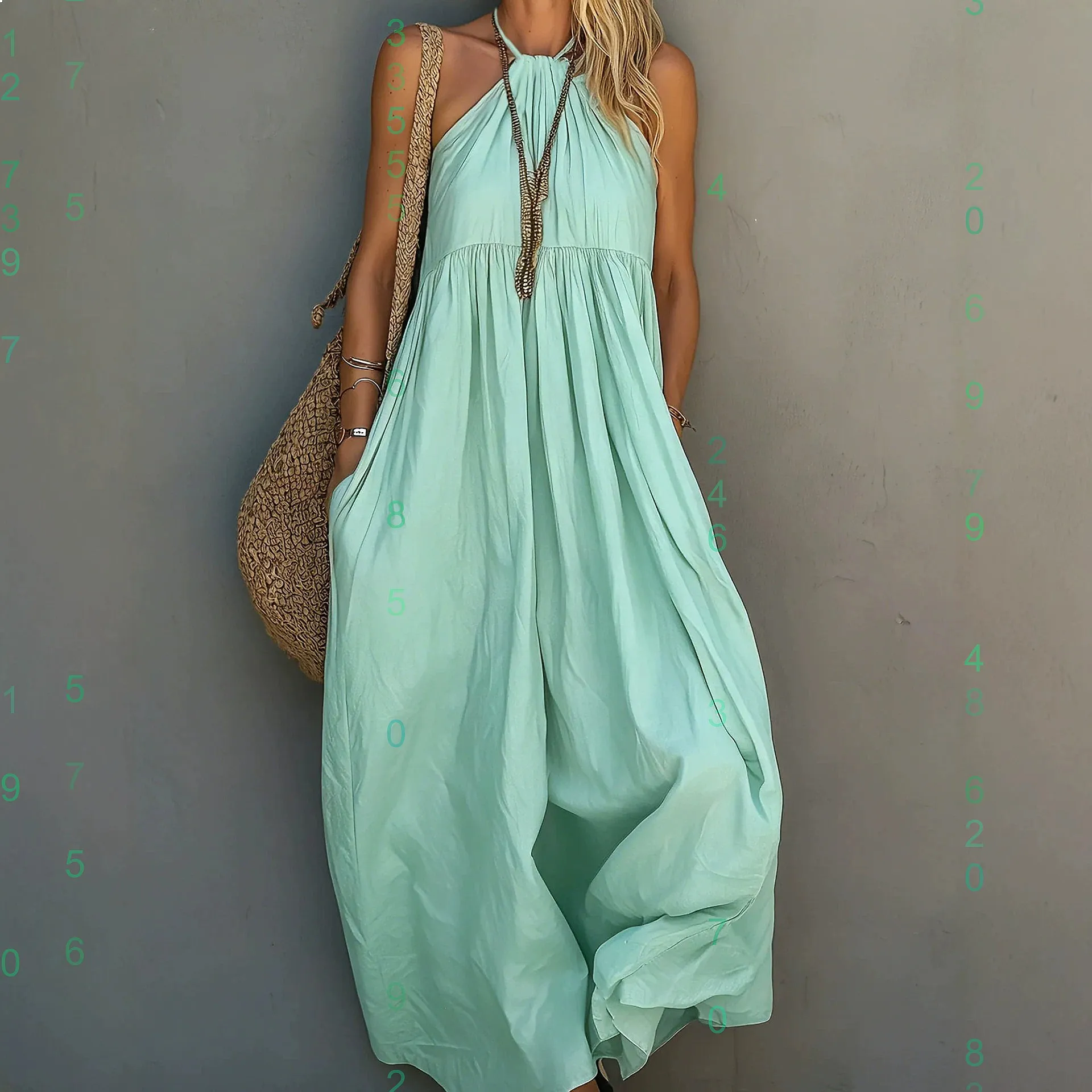 

Summer Beach Draped Jumpsuit for Women Loose Relaxed Vacation Romper Overall Playsuit