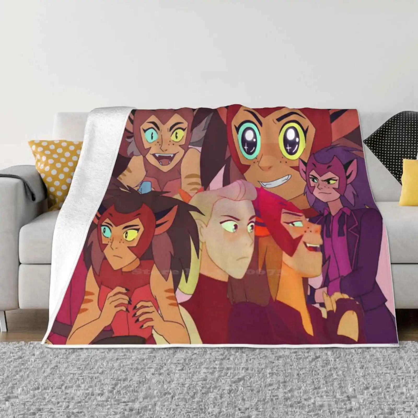 Catra Collage Creative Design Light Thin Soft Flannel Blanket Spop Noelle Stevenson Princess Of Power She Ra And The Princesses