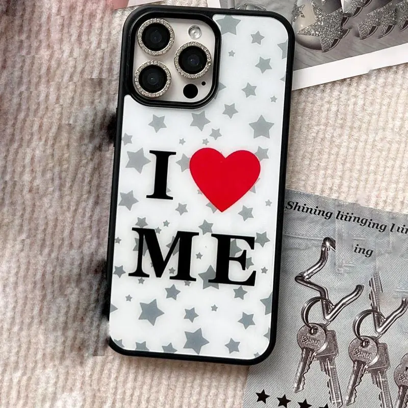 Spain Fashionable Couple Phone Case For iPhone 16 Pro Max 15 14 13 12 11 Pro Mini 7 8 Plus Love Yourself Letter Y2K Phone Cases