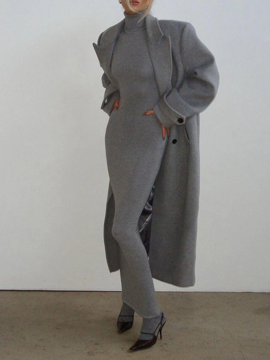 Vestido largo de punto para mujer, ajustado, cuello alto, sin mangas, Color sólido, Bodycon, fiesta, Club, cóctel, noche