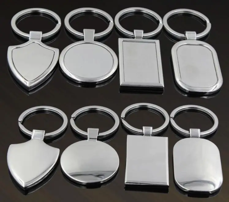 Metal Blank Tag Keychain Creative Car Keychain Personalized Stainless Steel Key Ring Business Advertising Promotion Wholesale