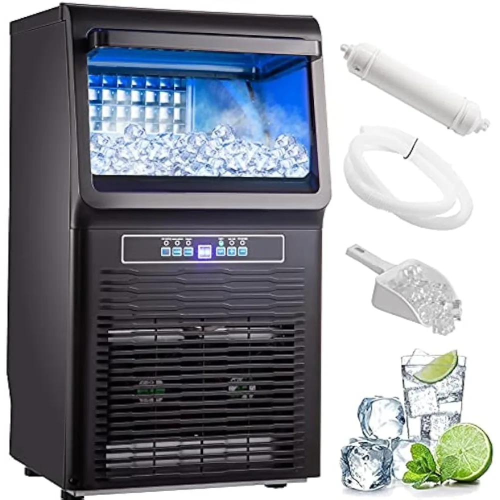 110V tabletop ice maker 70LB/24H, 350W automatic portable ice maker with 11LB storage,36 automatic operation blue light per tray