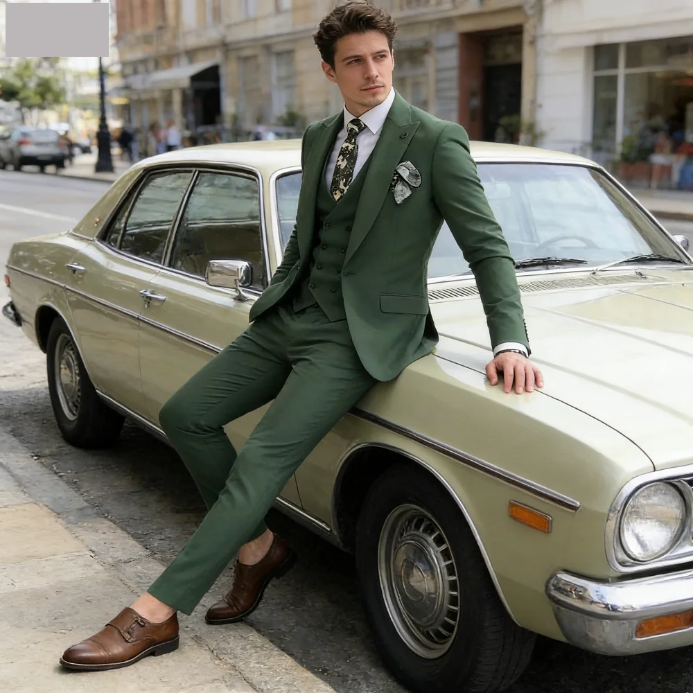 

Мужской жаккардовый костюм с цветочным узором и принтом пейсли - пиджак, жилет и брюки для торжественных мероприятий