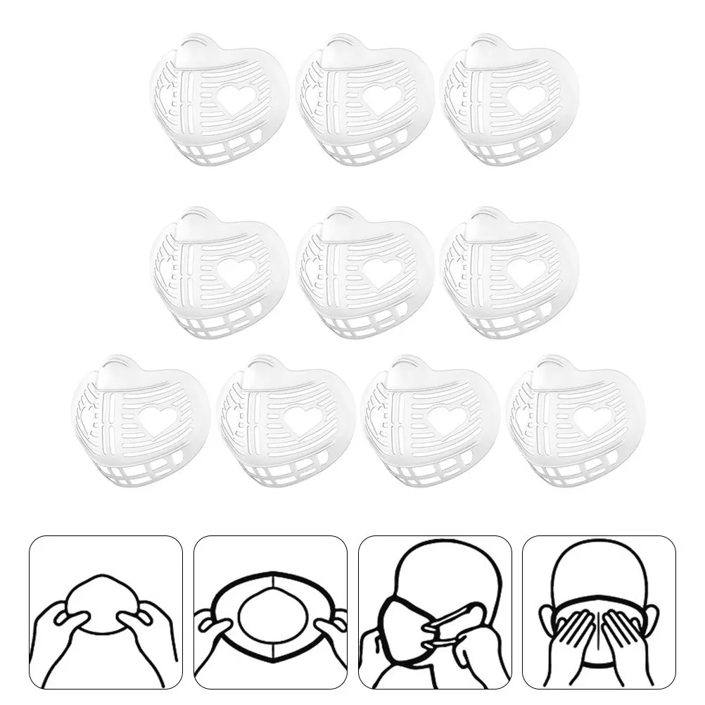 

10Pcs Mask Inner Support Pe Material Reusable Lightweight Face Mask Holder Breathable Comfortable Lipstick Protection