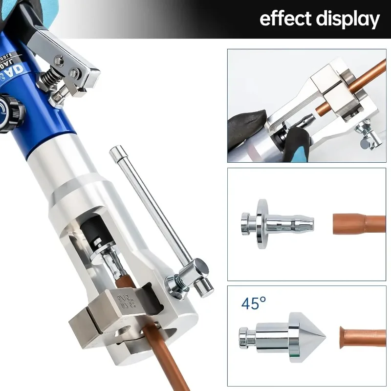 

Набор гидравлических инструментов для обжима и развальцовки мягкой медной трубки HVAC диаметром от 3/16 до 7/8 дюймов.