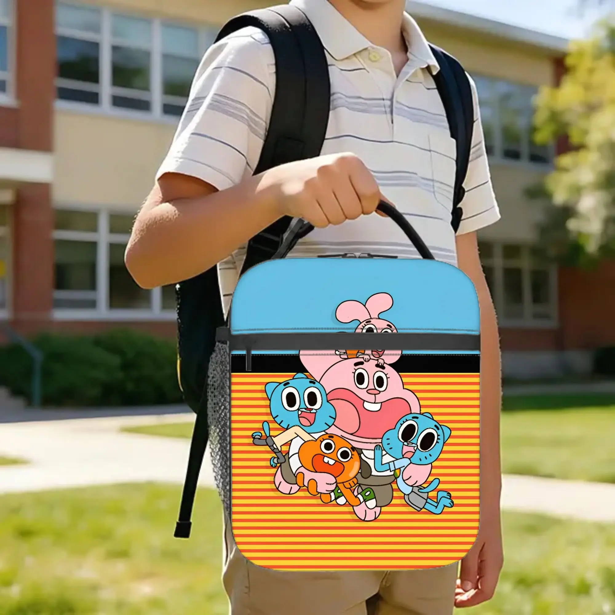 Gumballs Video Game Insulated Lunch Bags Leakproof  Reusable Thermal Bag Tote Lunch Box Work  Travel Food Storage Bags