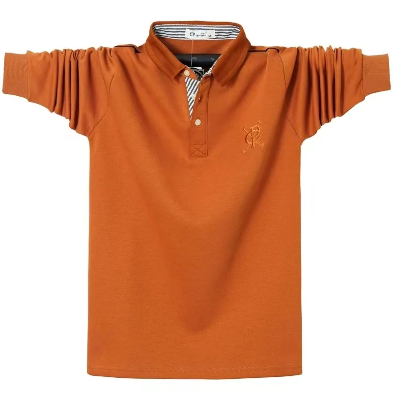 POLO long-sleeved shirt for men New spring and autumn models Business casual long-sleeved lapel T-shirt men's clothing