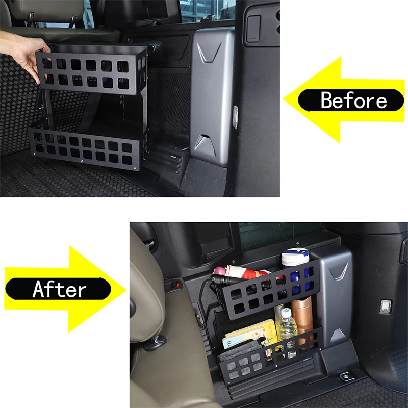 For Land Rover Defender 110 2020-2025 Aluminum Alloy Car Trunk Right Side Storage Basket Stowing Tidying Organiser Accessories