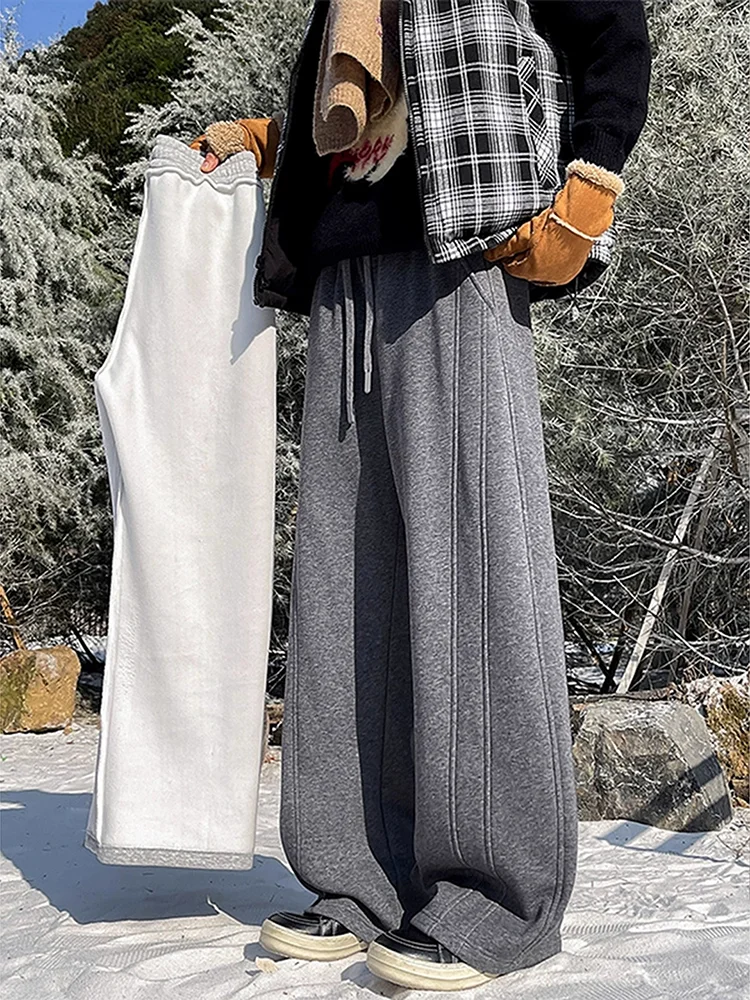 

Повседневные брюки с подкладкой в американском стиле ретро, мужские осенне-зимние теплые брюки Harbin Northeast, морозостойкие свободные брюки St...