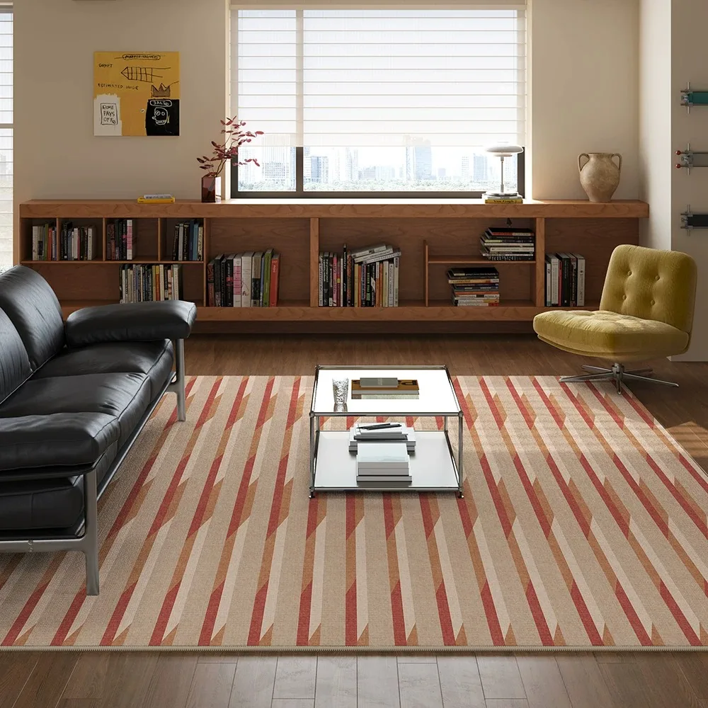 Retro Geometric Living Room Carpet 200x300 Large Area Floor Mat Light Luxury Advanced Home Decoration Rug Bedroom Mats 카페트 거실 대형