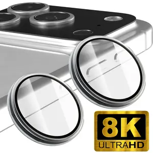 Bilashmart 1 3set 9H Metal Lens Tempered Glass Film iPhone 17 17Air 17Pro MAX Back Camera Lens Screen Protectors Metal Ring Caps