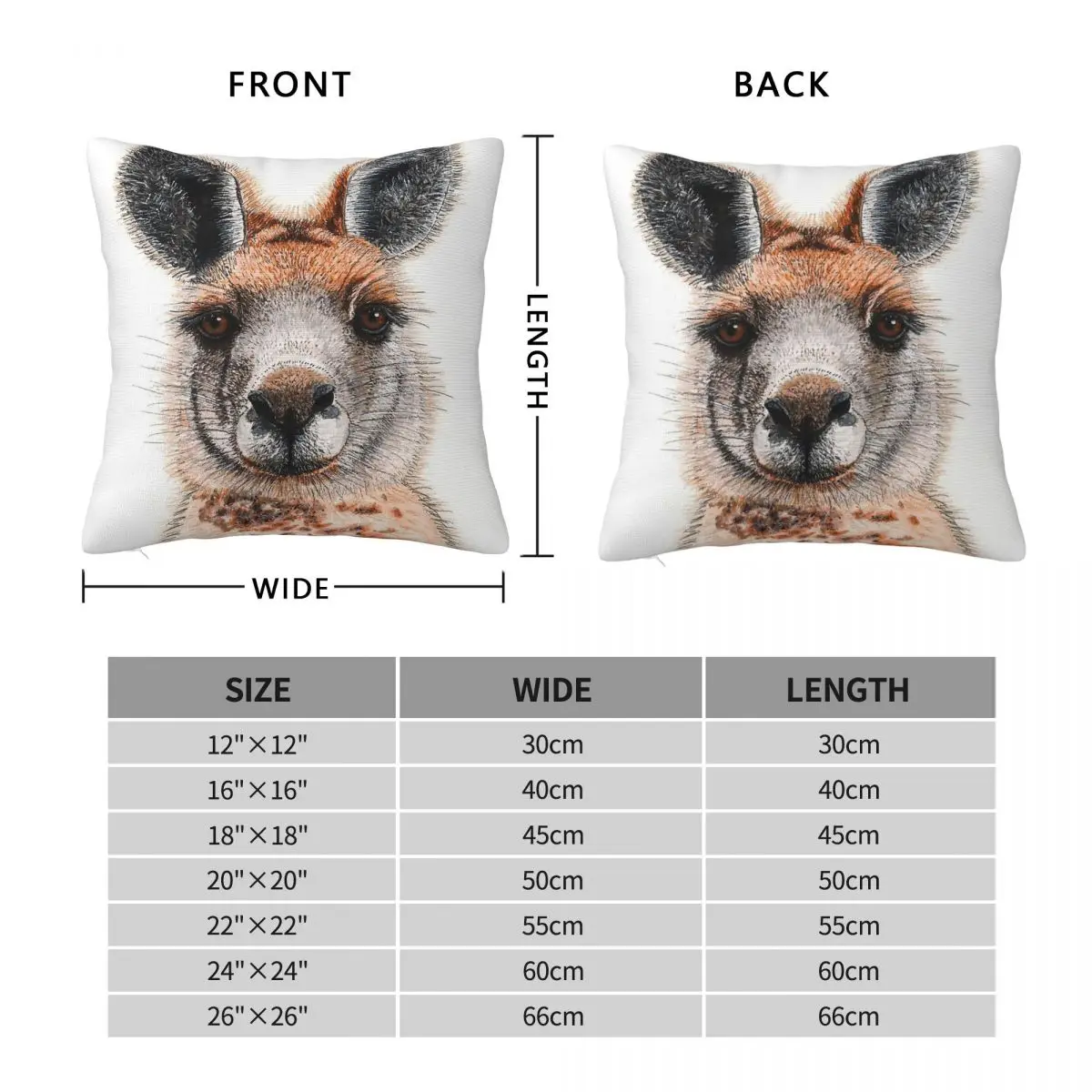 Kangaroo Australian Animal Native Square Pillowcase Polyester Linen Velvet Creative Decorative Throw Pillow Case Cushion Cover