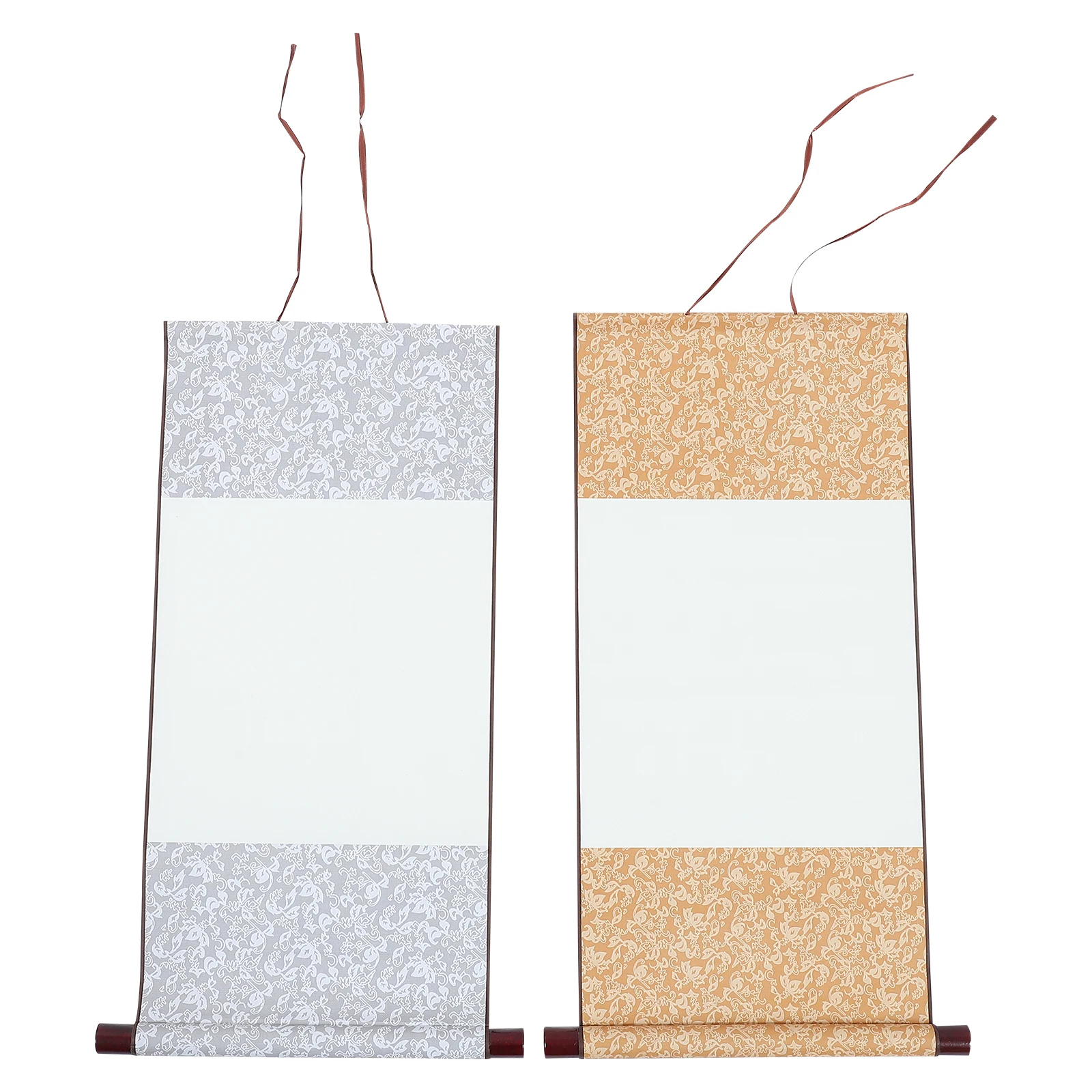 

2pcs Blank Scroll Paper for Calligraphy Painting Writing with Water-absorbing Blank Hanging Scroll Lightweight Portable Storage