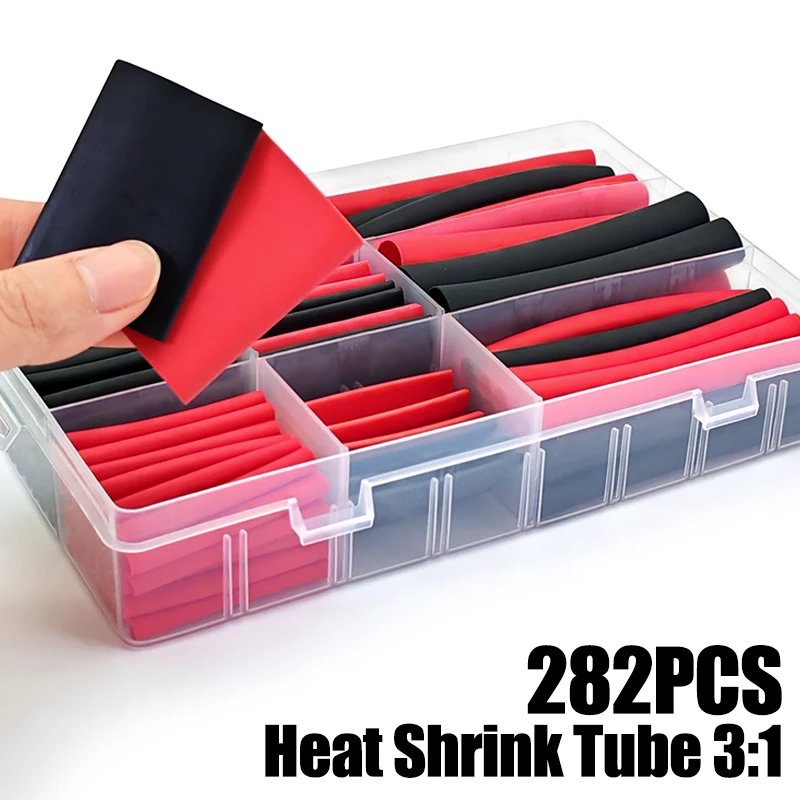 

282pcs Heat Shrink Tubing Kit 3:1 protector de cable cargador Electrical Insulation, Repairs, and Wire Connection 4:1