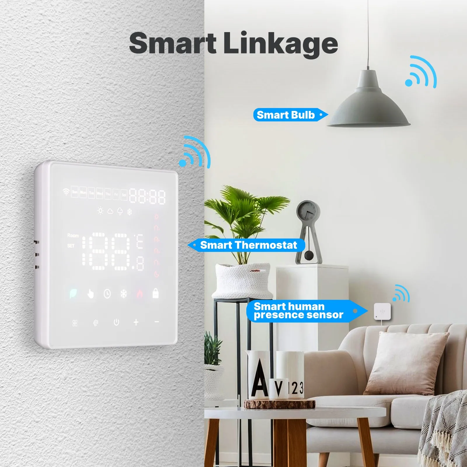 For Tuya WiFi Smart Thermostat Temperature Controller Intelligent Underfloor Heating Energy-saving Temperature Control Switch