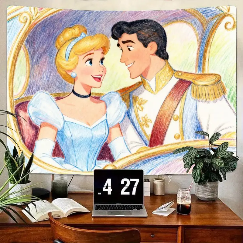 

1 шт., очаровательный сказочный гобелен «Принц Золушки», королевский романтический карандашный художественный настенный декор для гостиной, спальни, общежития, девочек и женщин