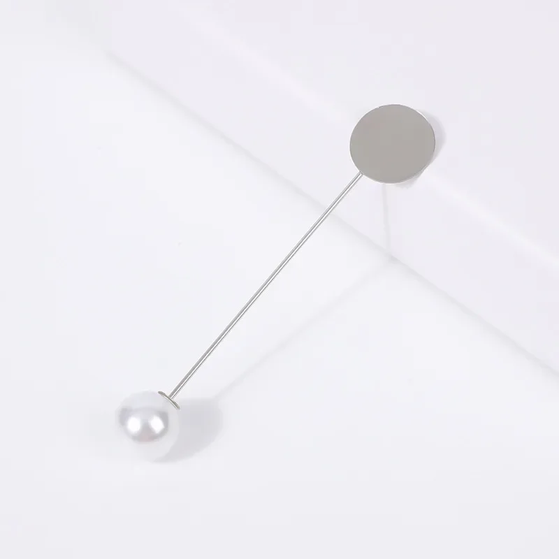 10/20pcs Pearl Alloy Long Brooch Pin Base Blank Tray Bezels Brooches For DIY Lapel Dress Jewelry Making Accessories