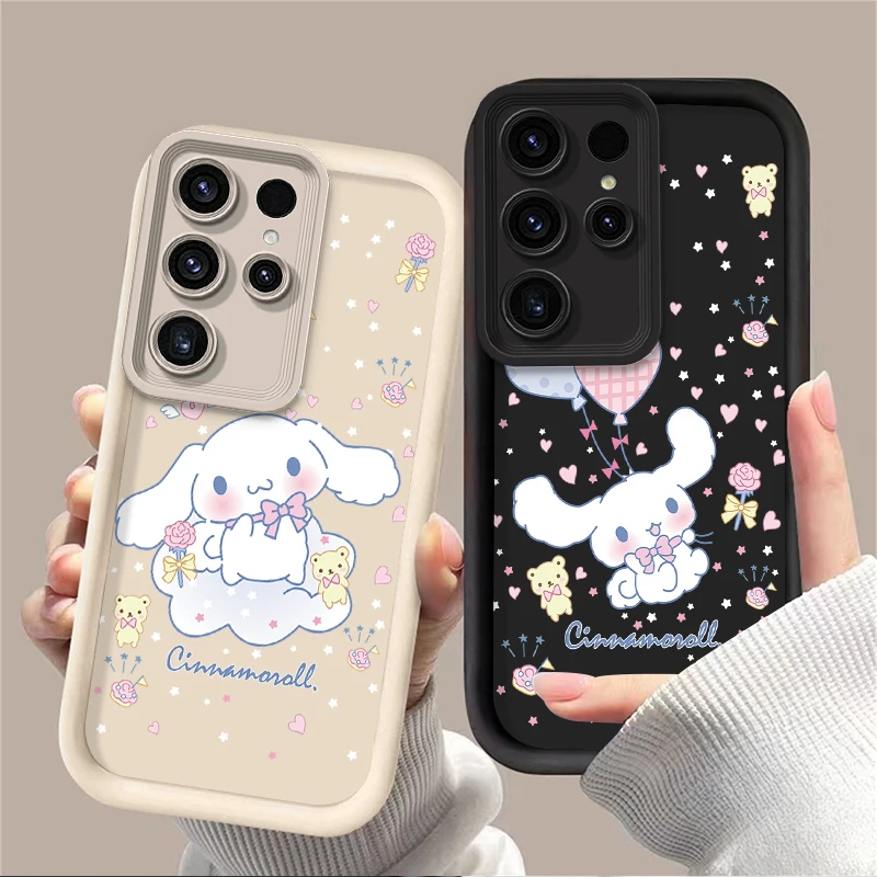 سانريو سينامورول حافظة ناعمة جميلة لهاتف سامسونج جالاكسي S24 S25 S23 Ultra S22 S21 Plus FE A36 A56 A26 A16 A06 A15 A25 A35 A55 5G