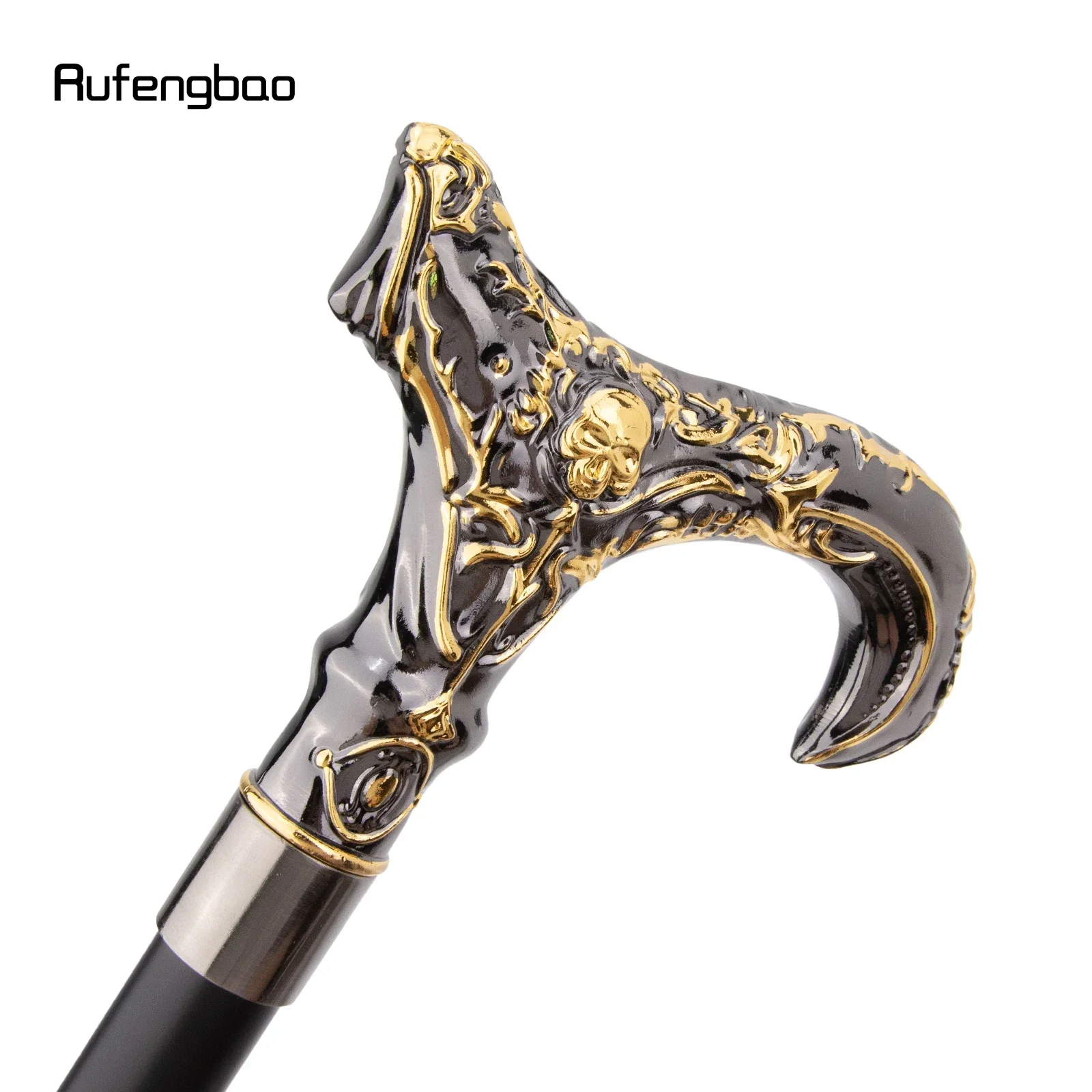 الذهبي الأسود الجمجمة زهرة رئيس عصا للمشي موضة ديكور عصا للمشي شهم أنيقة تأثيري قصب مقبض Crosier 93 سنتيمتر