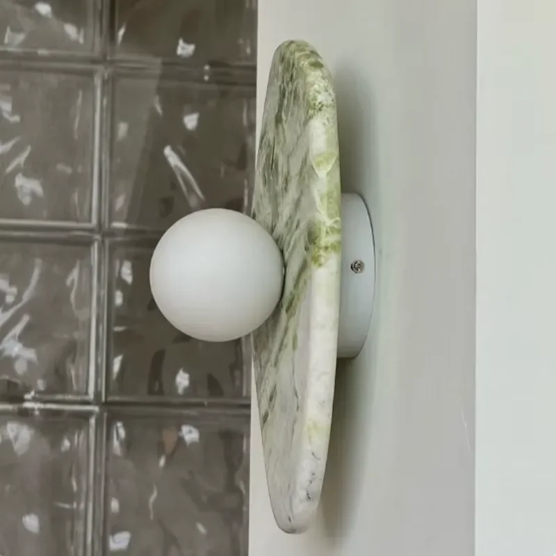 Irish Green Marble Modern Wall Lamp French Decorative Designer Atmosphere Lamp for Villa Bedroom Living Room Custom