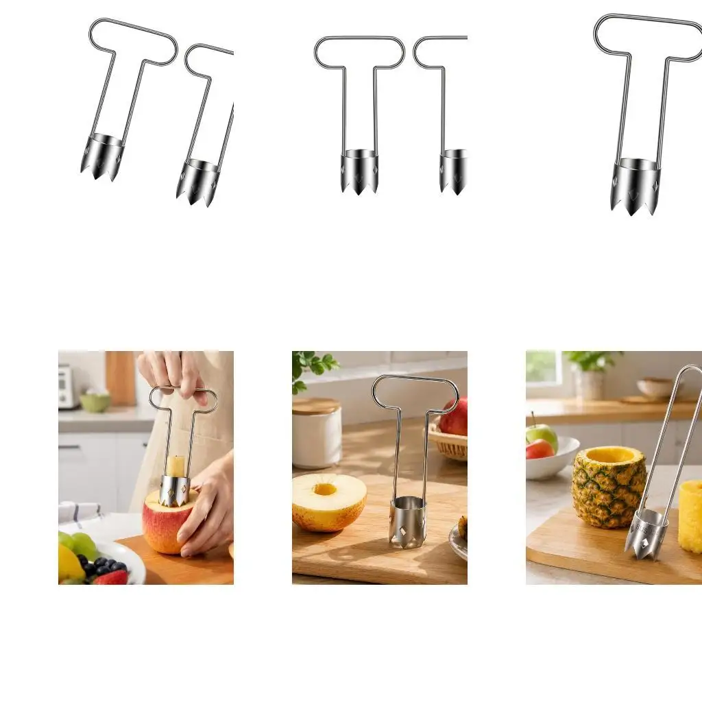 Type 304 Steel Fruit Center Remover with Integrated Handheld Construction for Slicing, Baking, Salads, and Kitchen Recipes D2RD
