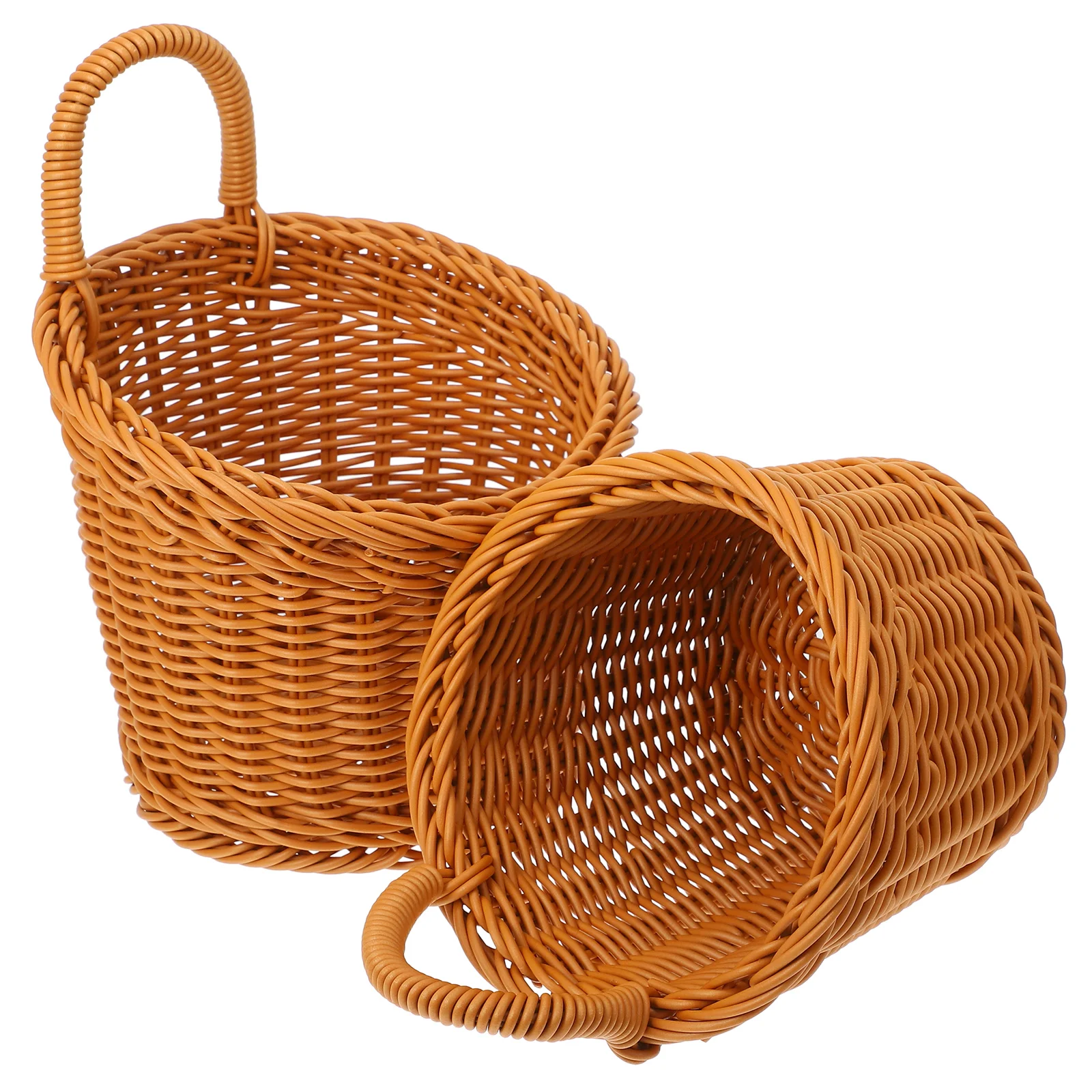 2 Pcs Onion Ginger Garlic Storage Basket Wall Hanging Flower Baskets Fruit Vegetable Woven