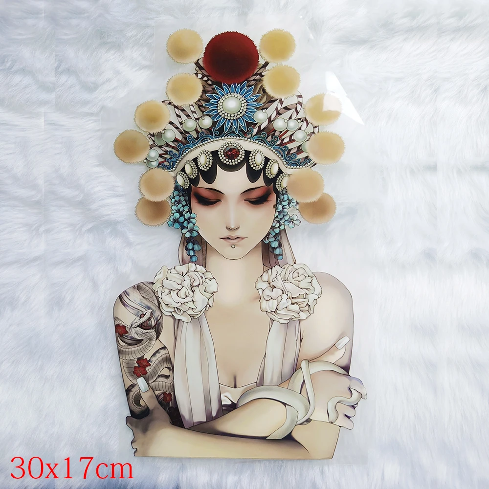 Chinese Style Peking Opera Facial Makeup Hot Stamping Huadan Costume Heat Transfer Printing