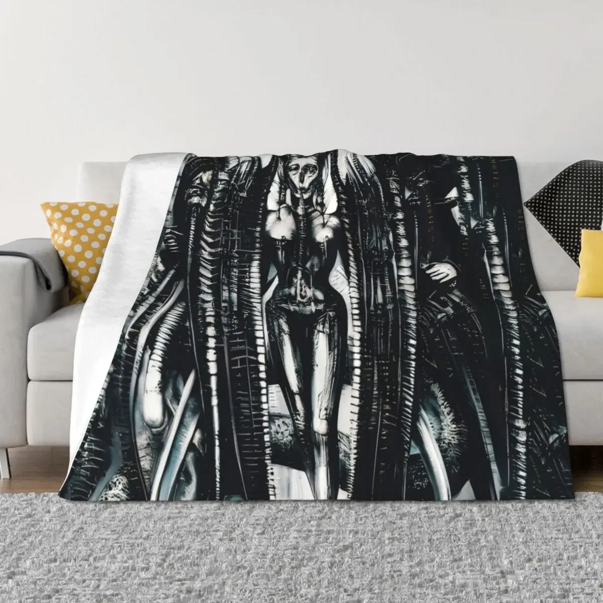 بطانية رمي HR Giger Lilith Steampunk من زخارف الشاطئ الحرارية بطانيات الفلانيل