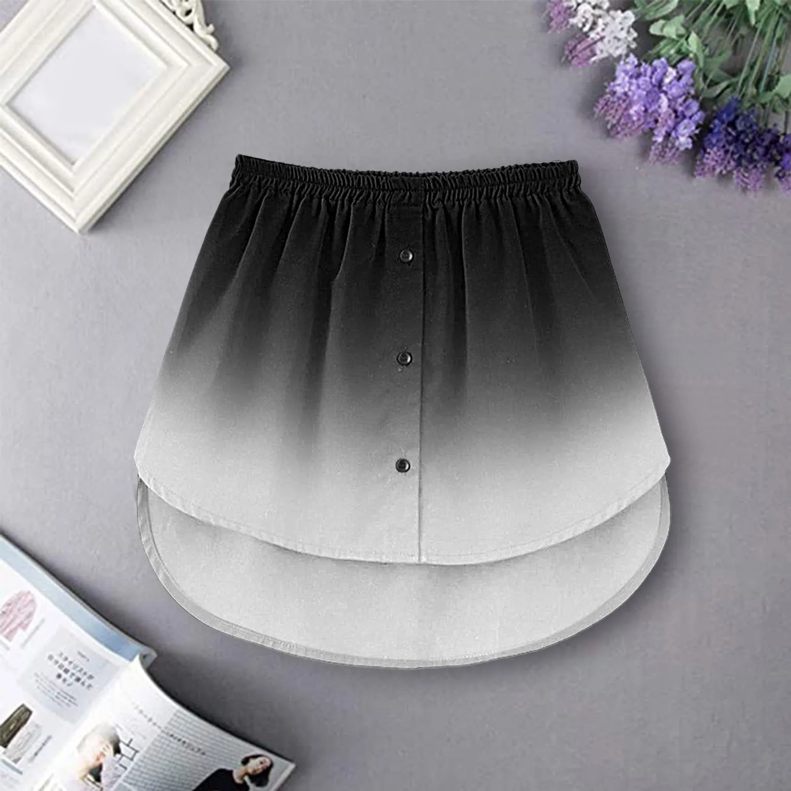 

Detachable Underskirt Women Fake Shirt Irregular Skirt Tail Blouse Hem Cotton Extender Fake Hem Mini Skirt Fake Hem