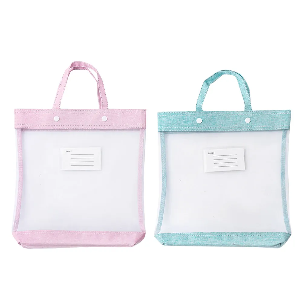 

2Pcs Document Folder File Holders Snap Button Document Storage Bag Portable Organizer for Home Office Student Use