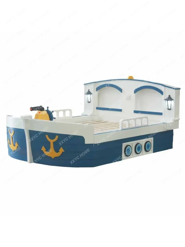 Furniture European and American Style Creative Solid Wood Bed Children's Bed Pirate Ship Bed Single Bed Bunk Bed