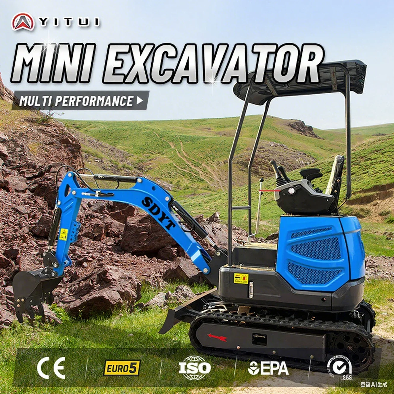 2025 New Mini Excavator 2.0s Compact Excavator Diesel Breaker Compatible Ce For Concrete Crushing Customized Mini Excavator