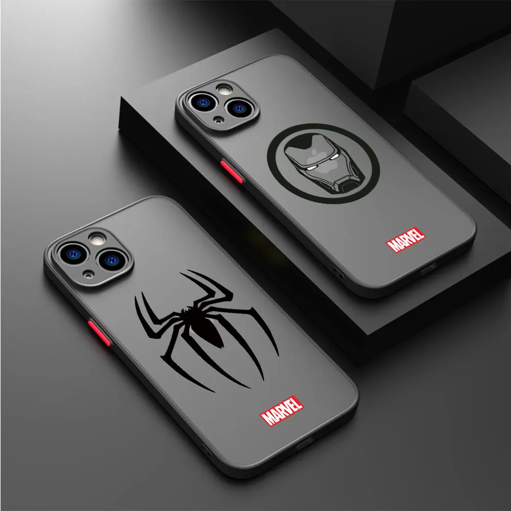 Funda con logotipo de los Vengadores de Marvel para Apple, carcasa a prueba de golpes para iPhone XR 7 8 Plus 12 15ProMax XS Max 13 Mini 14 Pro SE 11 Pro