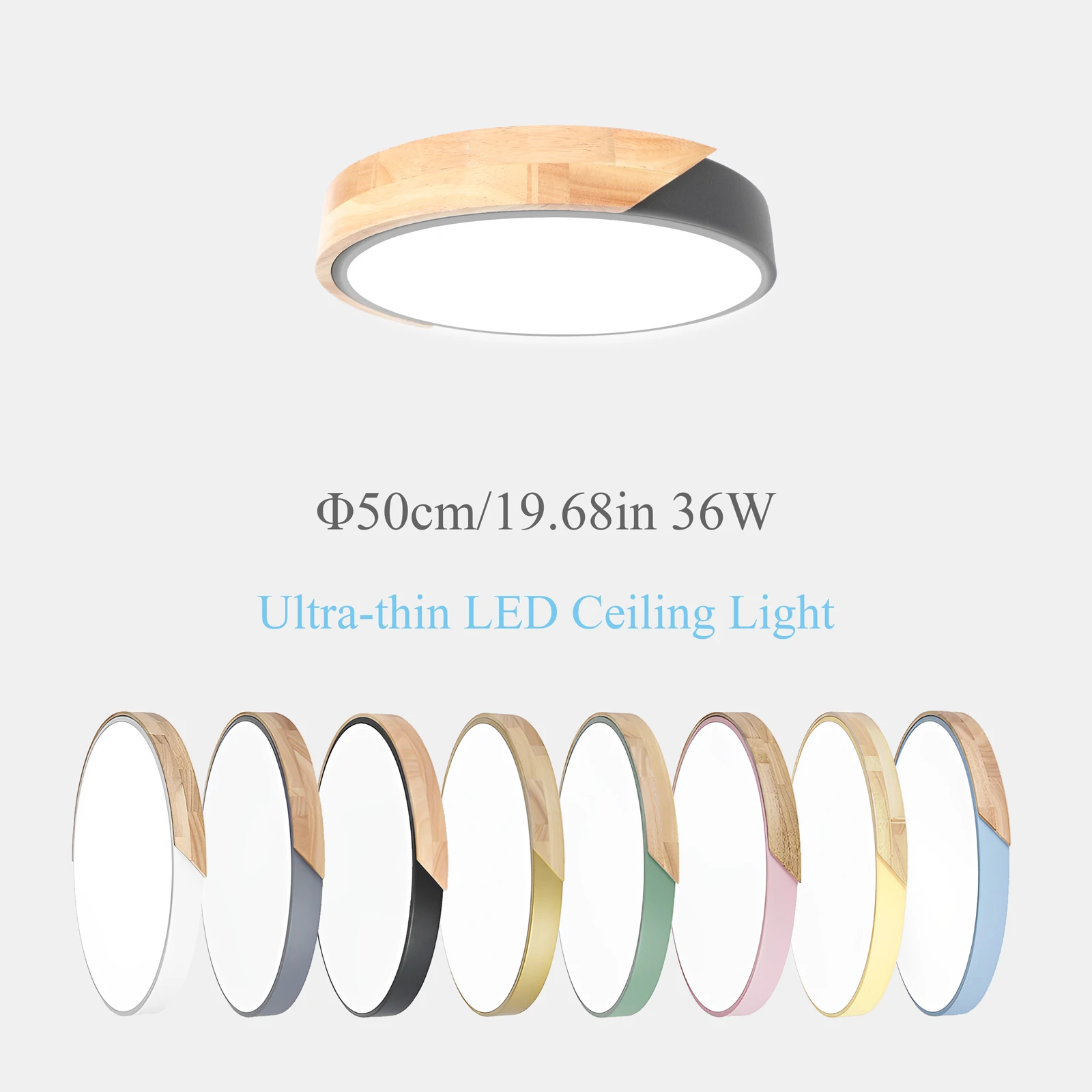 

Ultra-thin LED Ceiling Light 36W Modern Round Wooden Ceiling Lamp Indoor Bedroom Living Room Lighting Fixture Surface Mount