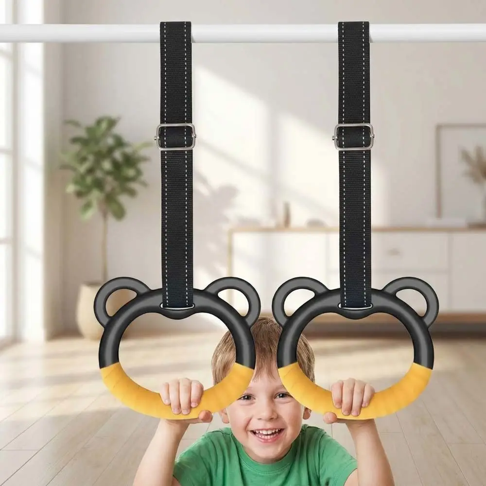 

With Straps Gymnastic Rings Non-Slip Durable Pull Up Bar Comfortable Arm Strength Fitness Exercise Ring Gymnastics Equipment