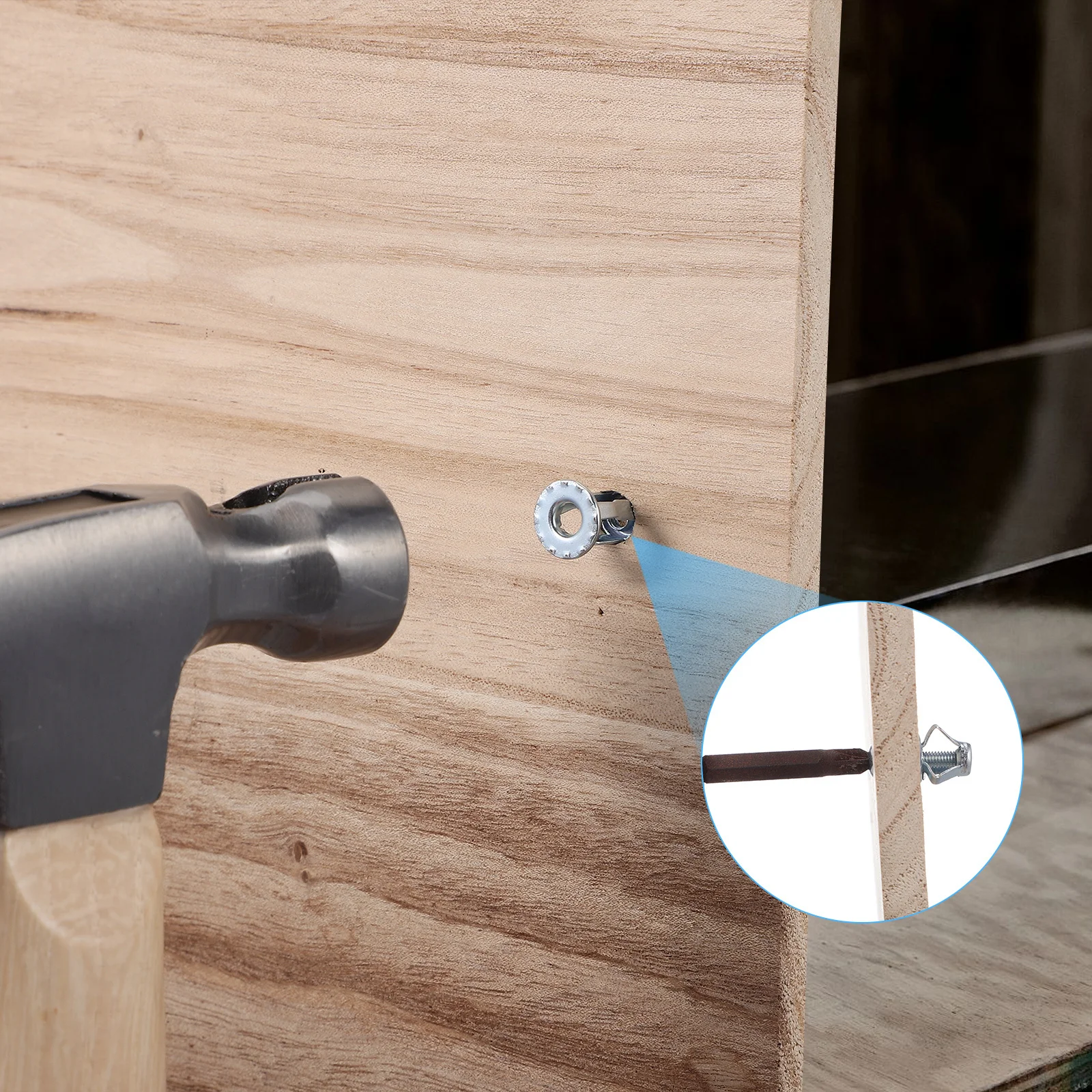 

10Pcs Hollow Door Anchor Expansion Screw Threaded Fastener for Metal Hollow Wall Fixing Expansion Nuts