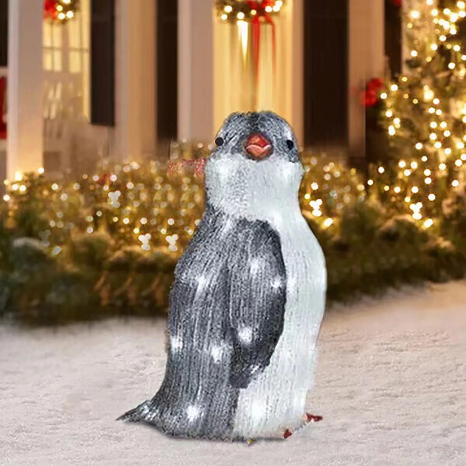 Christmas Garden Stakes Light-Up Penguin Acrylic Sheet Led Light Stake Xmas Decor New Year Eve Party Yard Garden Home Decor