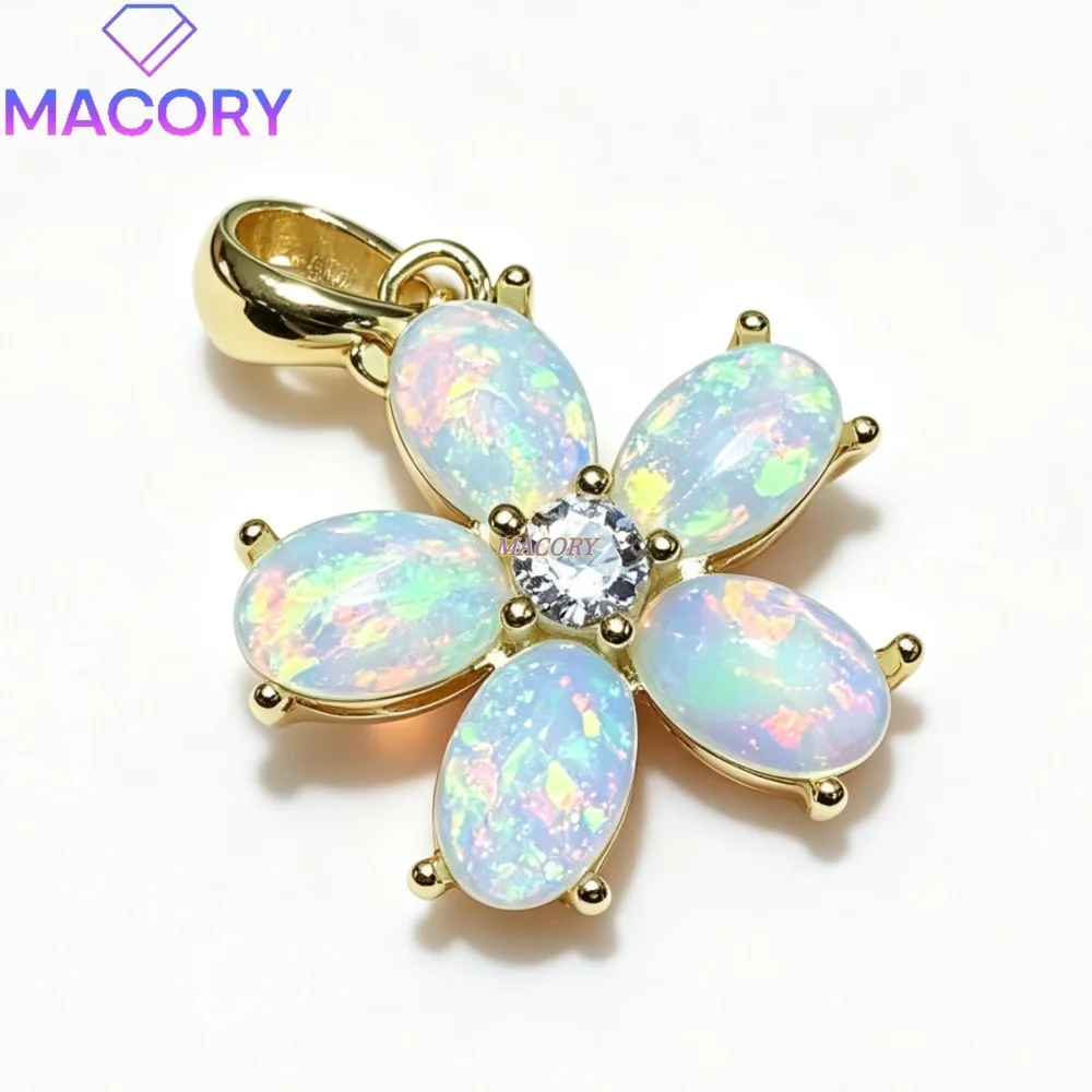 New 925 Silver Natural Opal Pendant Necklace exquisitely designed unique high-quality perfect as a beautiful holiday gift