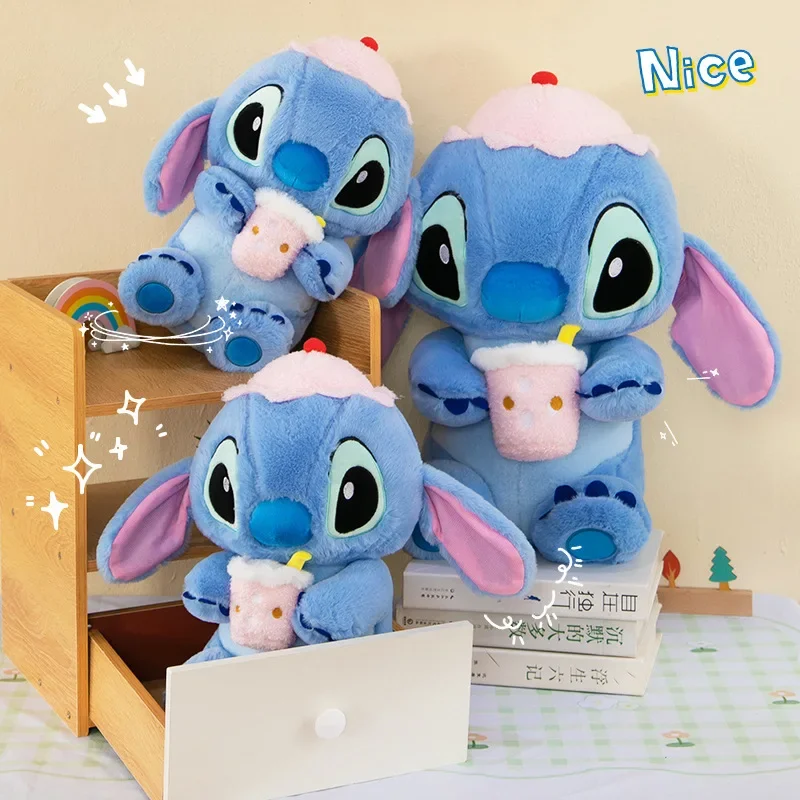 35/70cm Disney Lilo and Stitch Plush Toys Anime Tea with Milk Plushie Stich Dolls Kawaii Cartoon Stuffed Gift for Kids Christmas